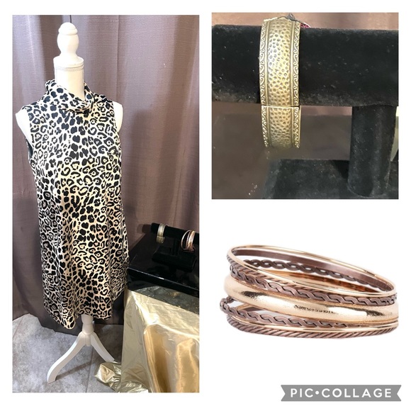 New without tags. Alex Marie Sleeveless Leopard Print Dress - Picture 6 of 11